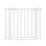 Kinderkraft Lock&GO Treppenschutzgitter Ohne Bohren, Türschutzgitter, Kinderschutzgitter, von 75 bis 103 cm, 90 Grad öffnen, doppelte Verriegelung, Weiß