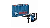 Bosch Professional Bohrhammer GBH 5-40 D (1100 Watt, 8.5 Joule, SDS Plus, bis zu 40 mm Bohrungen, inkl. Zusatzhandgriff, Fetttube, Maschinentuch, Koffer, Hammer Bohr, im Koffer)