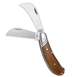 paxlloonge Okuliermesser, Edelstahl Gartenmesser Klappbar mit 2 Klingen, Veredelungsmesser mit Sicherheitssperre, Multifunktionale Knospungs Messer zum Veredeln, Schneiden und Ernten