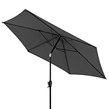 Doppler Sonnenschirm für den Garten Jack 250cm in Dunkelgrau - Runder Sonnenschirm für Balkon & Terrasse - Schirm knickbar - Balkonsonnenschirm - Kurbelschirm - Gartenschirm mit Kurbelfunktion
