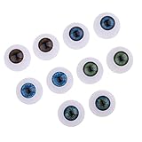 5 Paare Realistische Menschliche Augen, Große Hohle Augäpfel Bärenaugen, Halbrunde Augäpfel Gruselige Augen, Plastik Hohlige Augäpfel Horror Puppen Augen für Halloween Party Dekor Requisiten, 24 mm