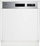 Beko DSN28640X Einbau-Geschirrspüler 60 cm teilintegriert, für 16 Maßgedecke, 3 Spülebenen, 6 Spültemperaturen, Schnell&Sauber Programm, innovatives Sprüharmsystem mit drei Sprüharmen, Edelstahl