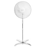 Emerio Stand-Ventilator,40cm,3 Geschw.,3 Blätter,125cm, Weiß