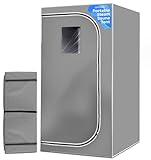 SereneLife Tragbares Dampfsauna-Ersatzzelt – für SLISAU35 Modell, 600D Segeltuch und Edelstahl, sicherer Doppelreißverschluss, transparentes Fenster, auslaufsicherer Boden, einfache Einrichtung