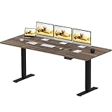 SANODESK Höhenverstellbarer Schreibtisch 200x80 cm mit 2 starken Motoren, Stabiler Elektrischer Steh-Sitz Schreibtisch, Höhenverstellung mit Memory-Funktion (schwarz+braun)