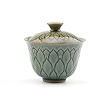 135 ml Celadon Lotus Gaiwan für Teeterrine mit Deckel, grünes Teegeschirr, Kung-Fu-Teezeremonie-Set, Kaffeetassen, Teeschalen, Kleiner Chawan