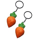 HOMSFOU 2 Stück Holz Karotten Schlüsselanhänger Kreativer Taschenanhänger Langlebige Dekoration für Schlüssel und Beutel Modischer Schlüsselanhänger für Männer