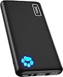 INIU Power Bank, Ultra Slim 10000mAh Powerbank Klein Aber Stark, USB C Input & Output, Externe Handyakkus Triple 3A with Flashlight, Kompatibel mit iPhone 15 14 13 12 11 X Pro Max Samsung Huawei