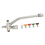 Yuanpgky Doppelanschluss für Hochdruckreiniger-Schaumlanze mit 5 Düsen, Edelstahl-Seifenaufsatz für Hochdruckreiniger, 1/4-Zoll-Schnellanschluss, kompatibel mit den meisten