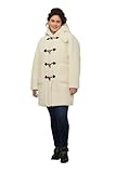 Ulla Popken Damen Teddy-Dufflecoat mit Spatenkragen Mäntel, vanille, 46-48