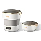 13L Mini Waschmaschine, 2.5Kg Faltbare Camping Waschmaschine Mit Schleuder, Tiefenreinigung Von Babykleidung Unterwäsche, Reisewaschmaschine Für Schlafsäle, Wohnmobil, Wohnungen,Grau [Energieklasse a]