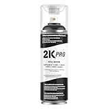 2K PRO 2K Spraydose 400ml - 2 Komponenten Sprühlack, Schnelltrocknender Spritzlack, UV-Beständig, Stoss- und Kratzfest | Schwarz Matt