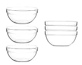 BigDean 6er Set Müslischalen Ø 14 cm aus Glas 570ml - Glasschalen, Dessertschalen, Salatteller, Obstschalen, Glasschüssel für Müsli, Bowls & Salate