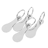 Generisch 4 Stück Edelstahl Einkaufswagen Chip Schlüsselanhänger Kleiner Runder Metallring Tragbarer Einkaufswagenlöser für Supermarkt und Alltag