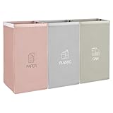CTDMJ® Mülltrennsystem 3fach für Papier, Glas Plastik- Umweltfreundliche Mülleimer Trennsystem - Recycling Organizer Taschen aus resistenten und Wiederverwendbaren Materialien- Abfalltrennsystem