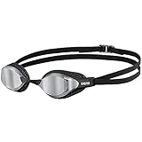 arena Airspeed Mirror Anti Beschlag Unisex Wettkampf Schwimmbrille für Erwachsene, Schwimmbrille mit Breiten Gläsern, UV-Schutz, 3 Austauschbaren Nasenstegen, Air-Seals Dichtungen