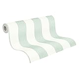 A.S. Création Streifentapete Grün Weiß Attractive 2 390292 - Gestreifte Vliestapete - 10,05 m x 0,53 m Made in Germany