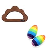 Nesta Toys - Wooden Egg Shaker (Rattle) & Teether Combo - Baby Shower Gift Newborn Toy for Learning and Special Needs Developmental