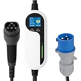 LDY Mobile Wallbox 7.4kw, 1-phasig 5m, 10-32A mit Einstellbarer Ladeleistung,Mobile Ladekabel CEE 32A auf Typ 2 und EV Ladegerät - Loady