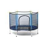 Trampolin für Kinder Salty 140 – Blau – Trampolin für Jungen und Mädchen, Durchmesser 140 cm, mit Sicherheitsnetz, Reißverschluss, Schaumstoffschutz, Trampolin für drinnen oder draußen