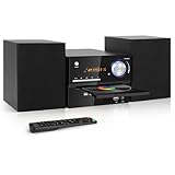 Kompaktanlage mit CD-DVD-Player, 2025 Retro HiFi Musikanlage Heimlautsprecher 30W mit Bluetooth/CD-DVD-Player/FM-Radio/Aux-Eingang/USB-Eingang/MIC-Eingang/RCA-Ausgang, 3-Teiliges Soundsystem