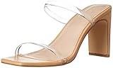 The Drop Damen Avery Square Toe Two Strap High Heeled Sandalen - Transparent - Gr. 39 EU