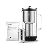 Aarke Purifier, Wasserfilterkaraffe aus Glas und Edelstahl, 2.4L, Aarke Pure Filter Nachfüllbeutel
