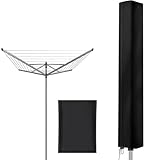 LWLWA Wäschespinne Schutzhülle, 160 × 15 × 15 cm Wäschespinnen Abdeckung, 210D Oxford-Gewebe Hülle für Wäschespinne, mit Reißverschluss und Kordelzug, für Schutz von Wäschespinnen