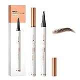 2 Stück Magischer Microblading Augenbrauenstift mit 4 Mikrogabelspitzen, Wischfester Augenbrauenfarbe, Sorgt für Natürlich Aussehende, Definierte Augenbrauen (Hellbraun*2 Stück)