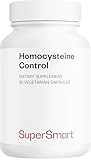 Homocysteine Control – Ergänzung zur Senkung von Homocystein – Aktive Vitamine B6, B9 (Folsäure), B12, Betaïn & Cholin – Herz-Kreislauf, Methylierung – 60 Kapseln – SuperSmart