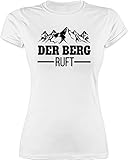 Shirt Damen - Skiurlaub Apres Ski - Der Berg Ruft - schwarz - M - Weiß - après mit Bergen Funshirts für Frauen Party Mountains Are Calling Funshirt 2023 derruft Tshirt Frau rufberge - L191