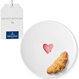 Villeroy & Boch – With Love Frühstücks-/ Dessertteller 'Sending Love' Weiß, Spülmaschinenfest, Mikrowellensicher, Teller Herz, Geschirr Keramik, Herzmotiv, Geschenk, Premium Porzellan