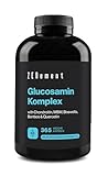 Glucosamin & Chondroitin Hochdosiert, 365 Kapseln mit MSM, Boswellia, Bambus und Quercetin - trägt zu einer normalen Kollagenbildung bei- Laborgeprüft, ohne Zusätze - Zenement