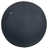 Leitz Ergo Active Sitzball, Ergonomische Alternative zum Bürostuhl, Gymnastikball, 65 cm Durchmesser, inkl. Stoffbezug, Handluftpumpe & 2 x Verschlussstopfen, Ergo-Serie, dunkelgrau 65420089