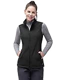 33,000ft Weste Damen Outdoor Leichte Softshell-Weste Ärmellose Jacke Winddichte Fleece Damenweste für Laufen Golf Wandern Schwarz 46