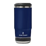 Pour Caddy Chill & Brew Isolierter Dosen- und Flaschenhalter, Bluetooth-Becher mit Lautsprecher, passend für 340 ml Dosen, Skinny Dosen, die meisten Flaschen & kalte Getränke, Marineblau