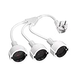 Vartegas Steckdosenadapter 2fach Doppelstecker für Steckdose, Mehrfachstecker ohne Kabel Doppelsteckdose Mehrfachsteckdose, Kurz Verlängerungskabel Steckdosenverteiler für Küche Büro Zuhause Weiß (B)
