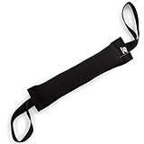 Bull Fit Beisswurst für Hunde, 30 cm, mit Zwei Schlaufen - Sehr Robustes Hundespielzeug zum Training, Tauziehen und Zerrspiele mit Hund - Aus hochwertigem Baumwolle-Nylon handgefertigt (Schwarz)