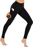 Ewedoos Thermo Leggings Damen Gefüttert mit Taschen High Waist Leggings Damen Winter für Fitness Laufen Wandern Laufhose Yogahose Sporthose