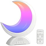 Pulselala Mond Tischlampe – RGB Farbwechsel LED Nachttischlampe mit Fernbedienung, Musik-Sync & Szenen-Modi – Perfekt für Schlafzimmer, Wohnzimmer oder Schreibtisch-Deko