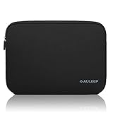 AULEEP Laptop Hülle Tasche, 13-14 Zoll Neopren Laptophülle/Wasserabweisende Schutzhülle für Laptops Acer/Asus/Dell/Lenovo/HP, Schwarz