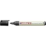 edding 21 Ecoline Permanentmarker - schwarz - 1 Stift - Rund-Spitze 1,5-3 mm - schnell trocknender Permanent Marker - wasserfest, wischfest - für Karton, Kunststoff, Holz, Metall - Universalmarker