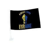 Msugar Ukraine Autofahne, Fensterclip, Ukrainische Flagge, ukrainische Flaggen, Banner, Auto, Ukraine, Nationalflaggen für Parade, patriotische Aktivitäten, Garten, Heimdekoration, 30,5 x 45,7 cm