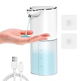 Automatischer Seifenspender Wandbefestigung,Gcstnn 400ml Flüssigseifenspender USB-C Aufladung Elektrischer Sensor, mit 4 einstellbare Stufen, IPX5 Wasserdicht Für Küche,Bad,Schule,Hotel