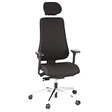 hjh OFFICE 608400 Profi Bürostuhl PRO-TEC 400 Stoff Schwarz Drehstuhl ergonomisch, bis 150kg belastbar, hohe Rückenlehne