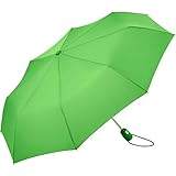 FARE Mini-Taschenschirm (hellgrün) - 18 Farben Premium-Regenschirm öffnet-schließt-automatisch - flexibel windsicher stabil wasserdicht Markenschirm