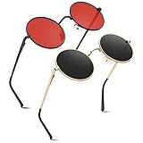 GQUEEN Retro Runde Polarisierte Sonnenbrille Herren Damen UV400 Schutz MEZ1