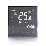 YQVEOT Digital Thermostat Tuya Central Air Conditioner Thermostat Temperatur Controller drahtlose Energieeinsparung(Silver)