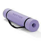 YOTTOY Yogamatte, extra dicke Yogamatte, 2,5 cm, professionelle TPE-Übungsmatte, rutschfeste Trainingsmatte für Yoga, Pilates, Fitness, Barfußtraining, Heim-Fitness-Studio mit Gurt