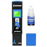 UIUZMAR Wasser pH Messgerät, Wasserqualität Tester Trinkwasser, pH Temperatur Meter Mit ATC Funktion, pH Wert Messgerät Für Pool, Hydrokultur, Aquarium, Gartenarbeit, Schwimmbäder, Bierbrauen